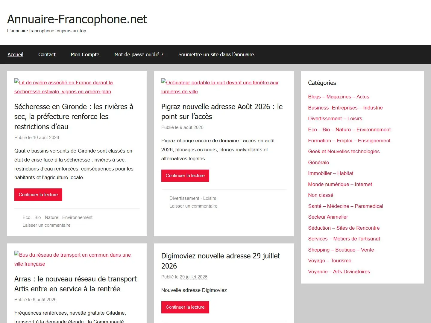 Aperçu de annuaire-francophone.net